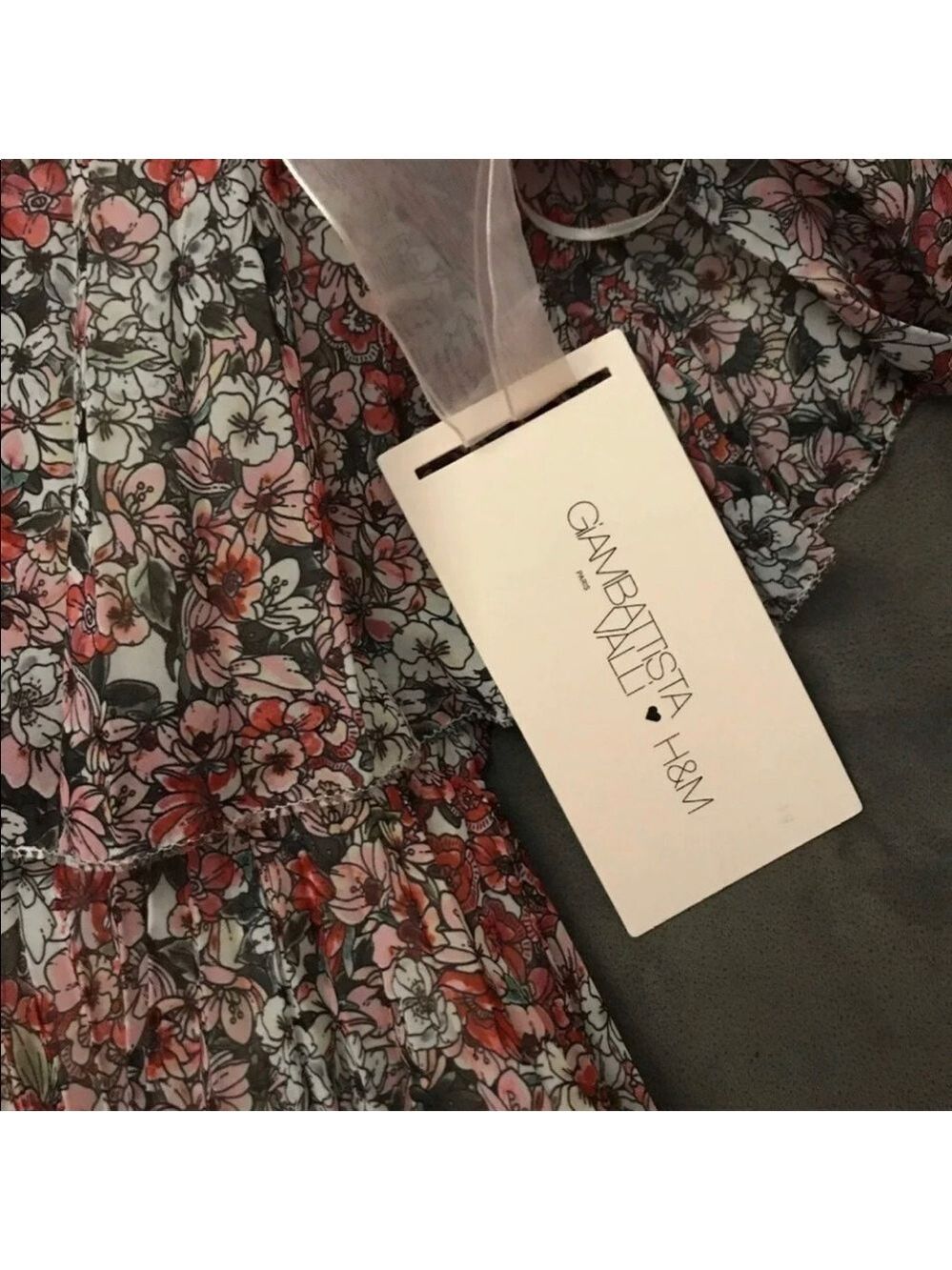 GIAMBATTISTA Valli x H&M One-Shoulder Floral Dress NWT - Picture 3 of 11